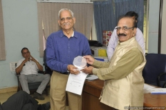 Dr R G Sharma Felicitating Dr O P Bahl on joining 80+ fraternity